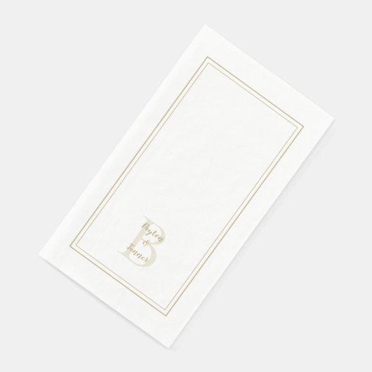 Moderne bruiloft Simple Monogram Names Initiaal Go Servet (Hoek)