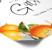 Moderne bruiloft Sinaasappels Citrus Kaarten en ge Poster (Hoek)