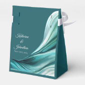 Moderne bruiloft-smaragd groen bedankdoosjes (Achterkant)