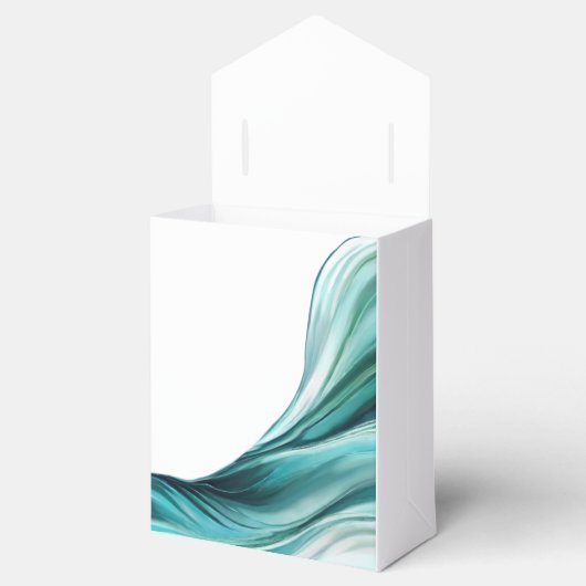 Moderne bruiloft-smaragd groen bedankdoosjes (Geopend)