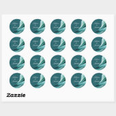 Moderne bruiloft-smaragd groen ronde sticker (Vel)