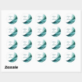 Moderne bruiloft-smaragd groen ronde sticker (Vel)