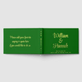 Moderne bruiloft smaragdgroen met gouden hardcover gastenboek (Volledig)