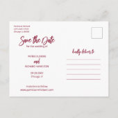 Moderne bruiloft sparen Datum 3 Foto collage Briefkaart (Achterkant)