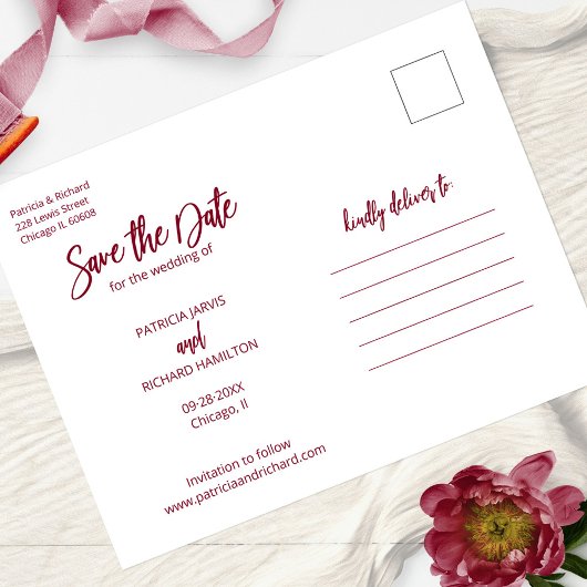 Moderne bruiloft sparen Datum 3 Foto collage Briefkaart