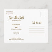 Moderne bruiloft sparen Datum 3 Foto collage Briefkaart (Achterkant)