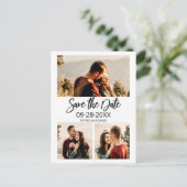 Moderne bruiloft sparen Datum 3 Foto collage Briefkaart (Staand voorkant)