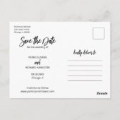 Moderne bruiloft sparen Datum 3 Foto collage Briefkaart (Achterkant)