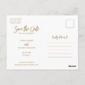 Moderne bruiloft sparen Datum 4 Foto collage Briefkaart (Achterkant)