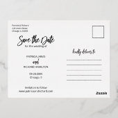 Moderne bruiloft sparen Datum 4 Foto collage Folie Feestdagen Briefkaart (Achterkant)