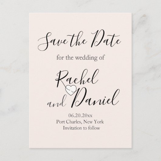 Moderne bruiloft sparen de Datum Briefkaart (Voorkant)