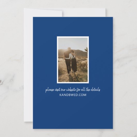 Moderne bruiloft sparen de Datum Foto's Calligrafi (Achterkant)