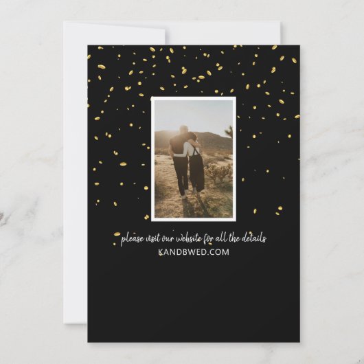 Moderne bruiloft sparen de Datum Foto's Calligrafi (Achterkant)