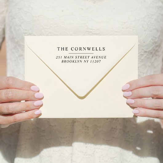 Moderne bruiloft sparen het Adres van de Familie v Zelfinktende Stempel