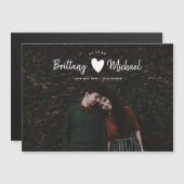 Moderne bruiloft Sparen het Hoofd van het Manuscri Magnetische Uitnodiging (Voorkant / Achterkant)