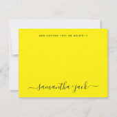 Moderne bruiloft stijlvol script elegant minimalis notitiekaartje (Voorkant)