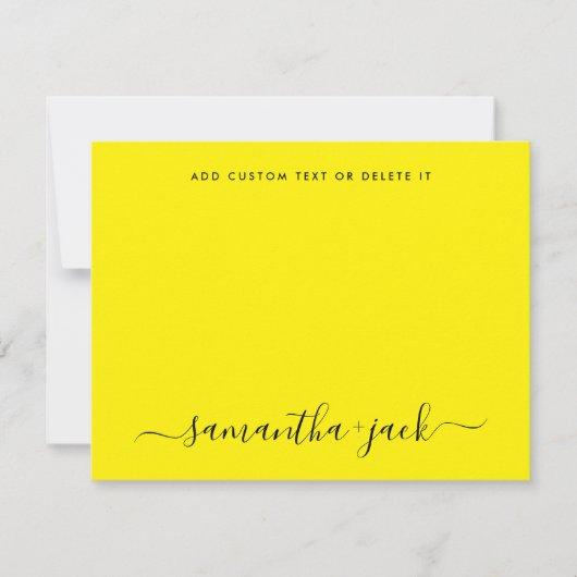 Moderne bruiloft stijlvol script elegant minimalis notitiekaartje (Voorkant)