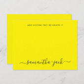 Moderne bruiloft stijlvol script elegant minimalis notitiekaartje (Voorkant / Achterkant)