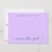 Moderne bruiloft stijlvol script elegant minimalis notitiekaartje (Voorkant)