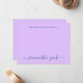 Moderne bruiloft stijlvol script elegant minimalis notitiekaartje (Voorkant / Achterkant in situ)