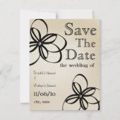 Moderne bruiloft Tan & Black Save the Date (Voorkant)