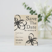 Moderne bruiloft Tan & Black Save the Date (Staand voorkant)