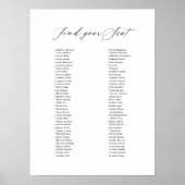 Moderne bruiloft teken Vind uw stoel kaart Poster (Voorkant)