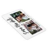 Moderne bruiloft Twee foto's Bewaar de datum Magne Magneet (Rechterzijde)