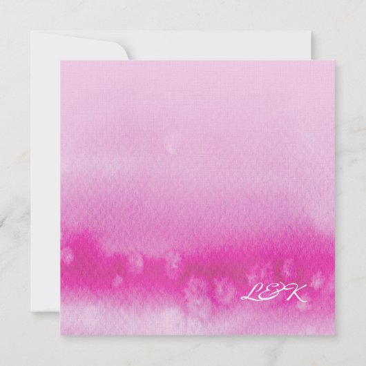 MODERNE BRUILOFT UITNODIGEN ombre waterverf fuschi Kaart (Achterkant)