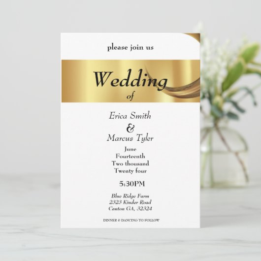 MODERNE BRUILOFT UITNODIGING (Staand voorkant)