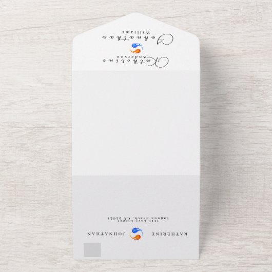 Moderne bruiloft uitnodiging-alles in één all in one uitnodiging (Buitenkant)