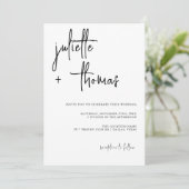 Moderne bruiloft uitnodiging met elegante kalligra (Staand voorkant)