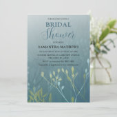 Moderne bruiloft uitnodiging met groen blad (Staand voorkant)