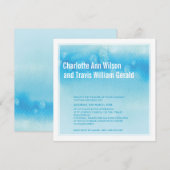 MODERNE BRUILOFT UITNODIGING: ombre waterverf blau Kaart (Voorkant / Achterkant)
