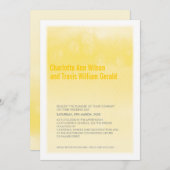 MODERNE BRUILOFT UITNODIGING ombre waterverf geel (Voorkant / Achterkant)