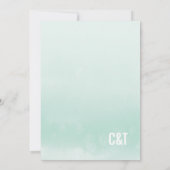 MODERNE BRUILOFT UITNODIGING: ombre waterverf mint Kaart (Achterkant)