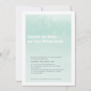 MODERNE BRUILOFT UITNODIGING: ombre waterverf mint Kaart