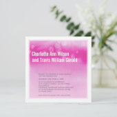 MODERNE BRUILOFT UITNODIGING: ombre waterverf roze Kaart (Staand voorkant)