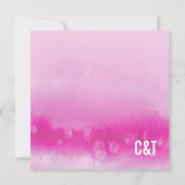 MODERNE BRUILOFT UITNODIGING: ombre waterverf roze Kaart (Achterkant)