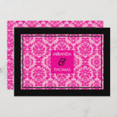 MODERNE BRUILOFT UITNODIGINGEN:: damask kleuren 2 Kaart (Voorkant / Achterkant)