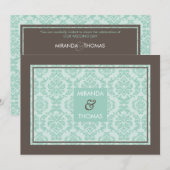 MODERNE BRUILOFT UITNODIGINGEN:: damask kleuren 5 Kaart (Voorkant / Achterkant)