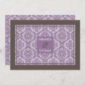 MODERNE BRUILOFT UITNODIGINGEN :: damask kleuren 7 (Voorkant / Achterkant)