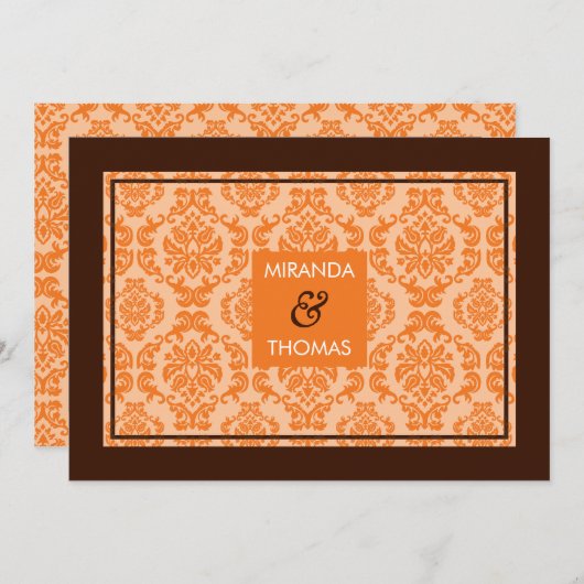 MODERNE BRUILOFT UITNODIGINGEN:: damask kleuren 8 Kaart (Voorkant / Achterkant)