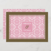 MODERNE BRUILOFT UITNODIGINGEN:: damask kleuren 9 Kaart (Voorkant / Achterkant)