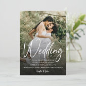 Moderne Bruiloft van Foto Bruiloft overlay tekst Kaart (Staand voorkant)