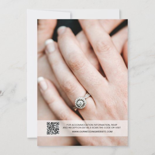 Moderne Bruiloft van Foto Bruiloft overlay tekst Kaart (Achterkant)