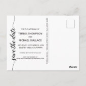 Moderne bruiloft van het Manuscript sparen de datu Briefkaart (Achterkant)