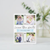 Moderne bruiloft Verloving 4 Foto opslaan van de d Briefkaart (Staand voorkant)