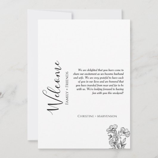 Moderne bruiloft verwelkomt & reisweekend kaart (Voorkant)