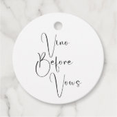 Moderne Bruiloft Vino Voor Bruiloften Bedankjes Labels (Voorkant)